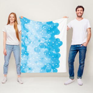 Modernes Blue Bubbles Baby Boy Pattern Fleecedecke