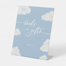 Modernes Blue Cloud Baby Duschkabine Windeln Raffl Sockelschild