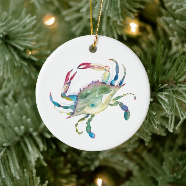 Modernes Blue Crab Küste Weihnachtsschmuck (Baum)