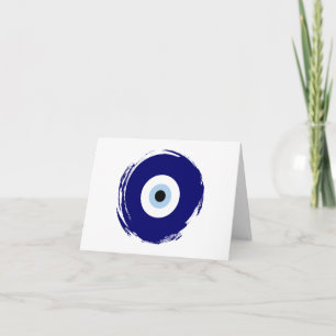 Modernes Blue Evil Eye Viel Glück & Protection Sym Karte