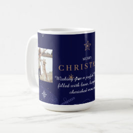 Modernes Blue Family Weihnachts-Foto Kaffeetasse