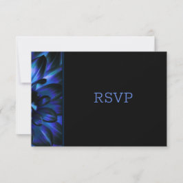 Modernes Blue Floral Wedding RSVP Karte