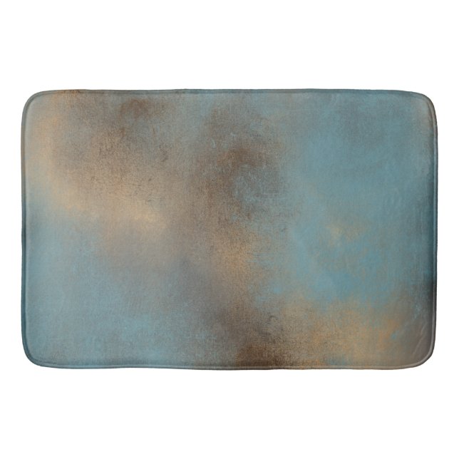 Modernes Blue Gold Serena Abstrakte Kunst Badematte (Vorderseite)