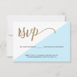 Modernes Blue Gold UAWG ohne Mailing Reservierungs RSVP Karte