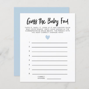 Modernes Blue Heart Guess The Baby Food Dusche Gam