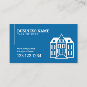 Modernes Blue House Gebäude Construction Company Visitenkarte