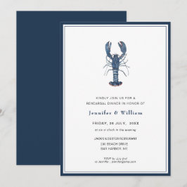 Modernes Blue Lobster Probe Dinner Einladung