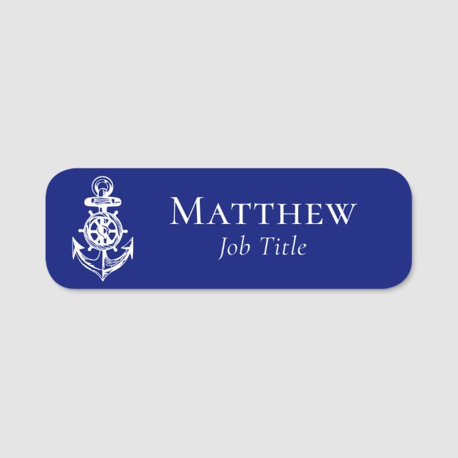 Modernes Blue Marine Nautic Bootgeschäft Namensschild (Vorderseite)