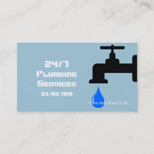 Modernes Blue Plumber Klempner Faucet Wasser Visitenkarte