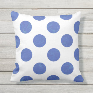 Modernes Blue Polka Dot Throw Kissen