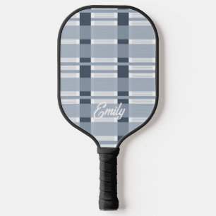 Modernes Blue Soft Kariert Name Pickleball Paddel Pickleball Schläger