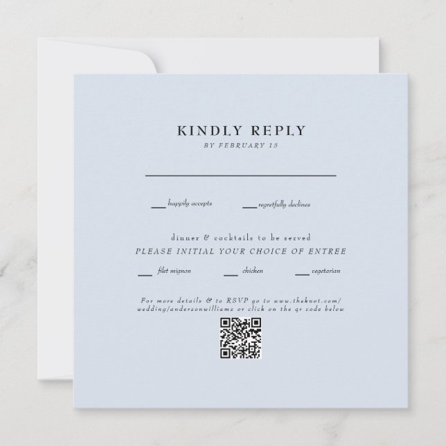 Modernes Blue Square Wedding QR Code UAWG (Vorderseite)