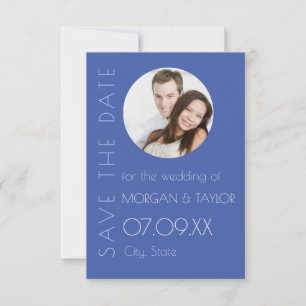 Modernes Blue Tonal Foto Save the Date Einladung