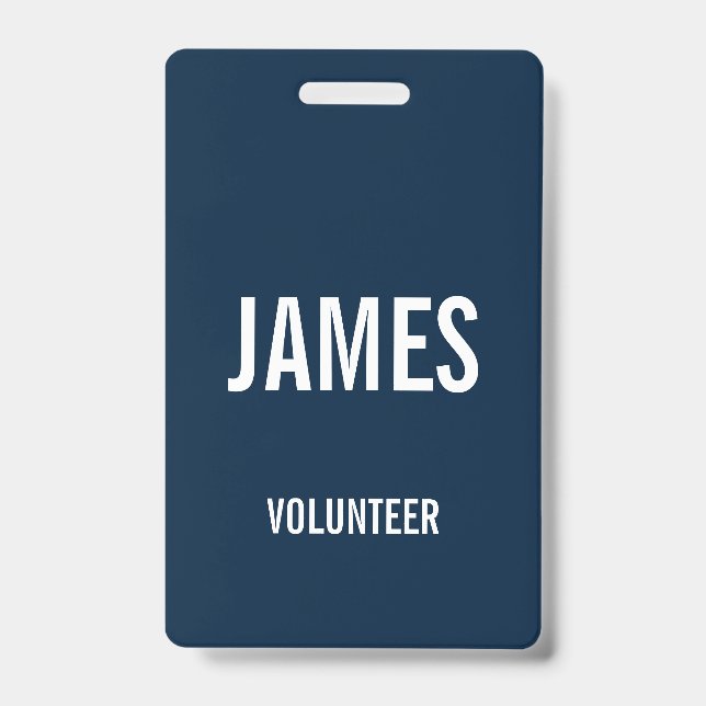 Modernes Blue Volunteer Name Event Information Abz Ausweis (Vorderseite)