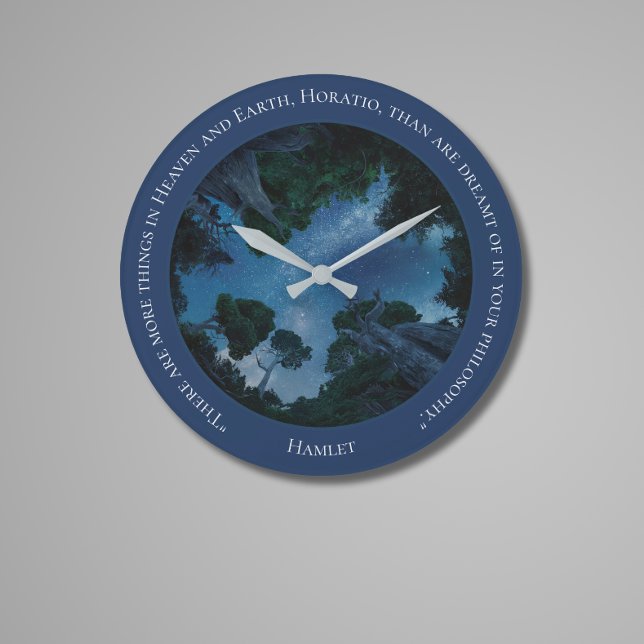 Modernes Blue Watercolor Text Trendrate Zitat Große Wanduhr (Von Creator hochgeladen)