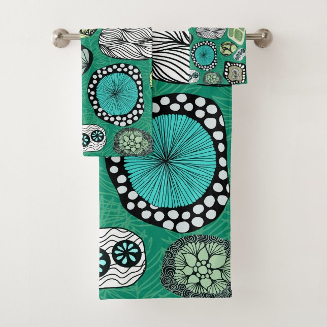 Modernes Blume Handtuch Set (Insitu)