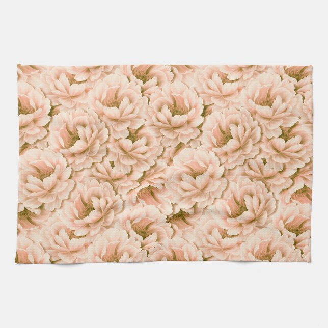 Modernes Blume-Muster für Wasserfarben Geschirrtuch (Horizontal)