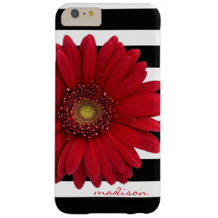 Modernes Blumen-, rotes Gänseblümchen auf B&W Barely There iPhone 6 Plus Hülle