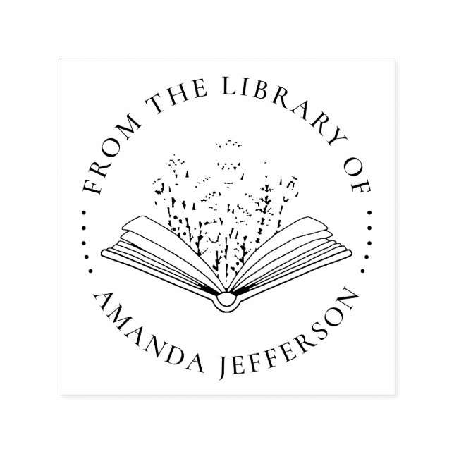 Modernes Blumenbuch aus der Bibliothek des Individ Permastempel (Design)