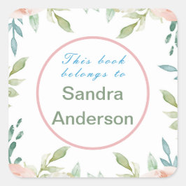 Modernes Blumenbuch gehört zur Individuelle Name-N Quadratischer Aufkleber
