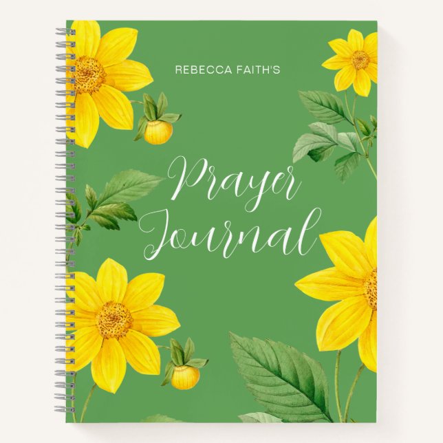Modernes Blumengebet-Journal Notizbuch (Vorderseite)