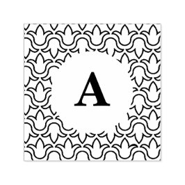 Modernes, blumengeschmücktes Muster im runden Rahm Permastempel