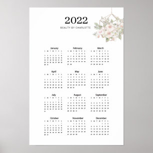 Modernes, blumengeschmücktes Poster 2022