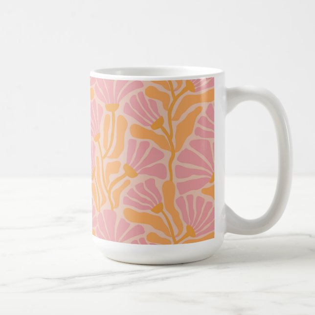 Modernes Blumenmuster aus dem Mittelalter Kaffeetasse (Rechts)