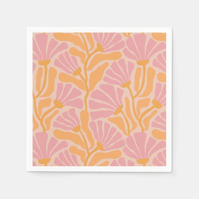 Modernes Blumenmuster aus dem Mittelalter Serviette (Vorderseite)