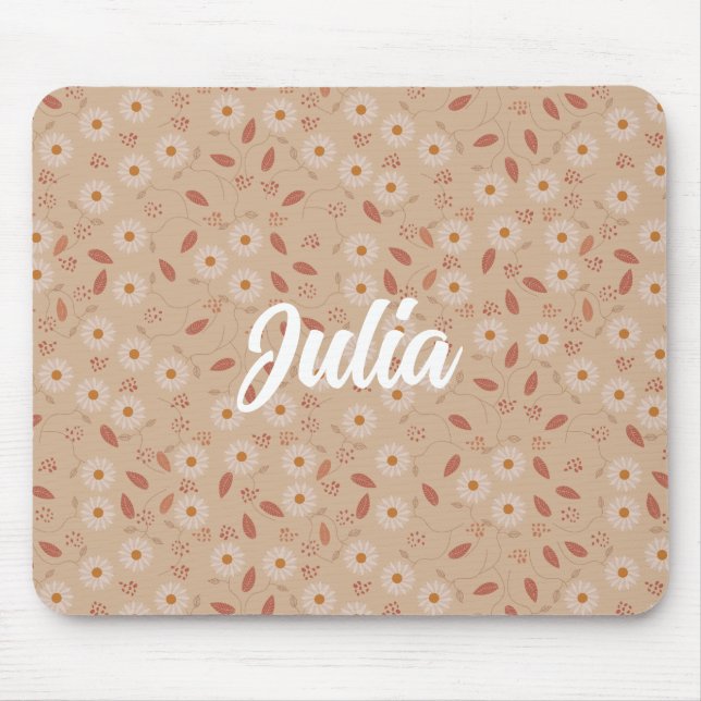 Modernes Blumenmuster Mousepad (Vorne)