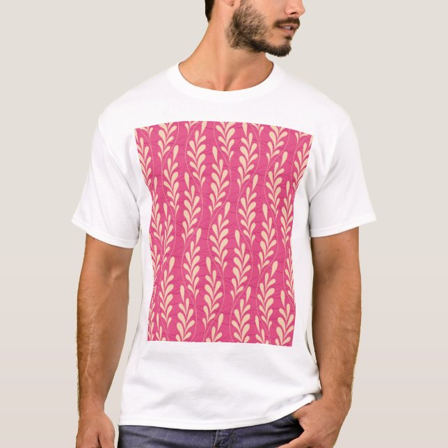 Modernes Blumenmuster: Stilvolles Muster. T-Shirt (Vorderseite)
