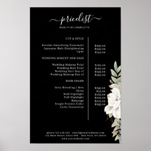 Modernes Blumenpreisliste-Poster Poster