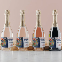 Modernes Blumenrot Denim Blue Jean Baby Dusche