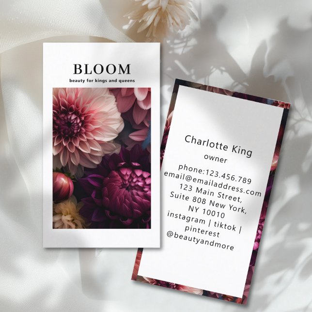 Modernes Blumensalon Visitenkarte (Modern Flower QR Code Business Card)