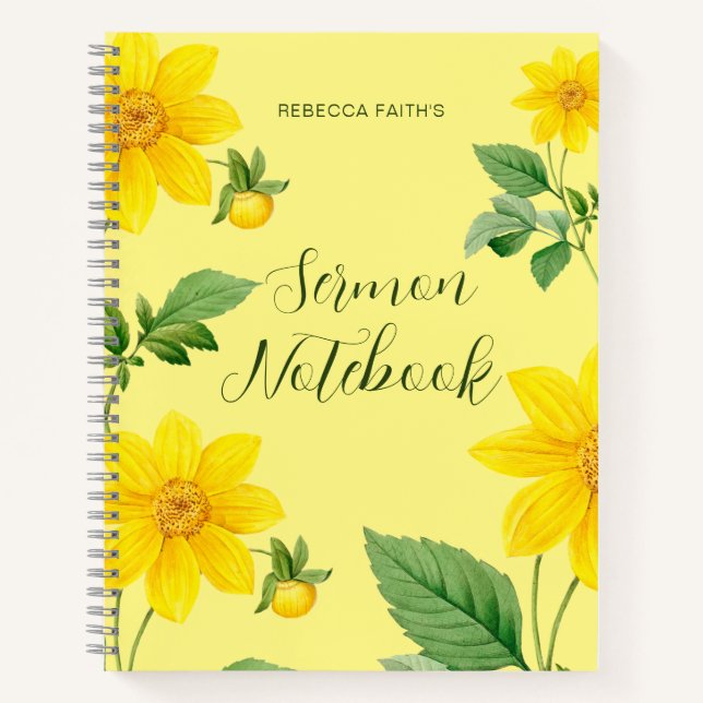 Modernes Blumensermon-Notebook Notizbuch (Vorderseite)