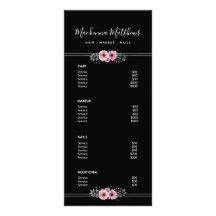 Modernes, blumensignaturfarbenes Black Salon Servi