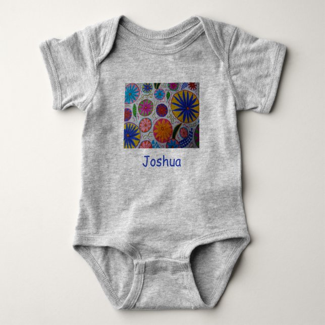 Modernes Blumenzeitalter Baby Strampler (Vorderseite)