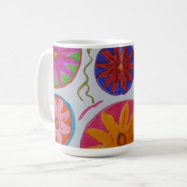 Modernes Blumenzeitalter Kaffeetasse (Vorderseite Links)