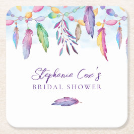 Modernes Blumenzeitalter Rechteckiger Pappuntersetzer