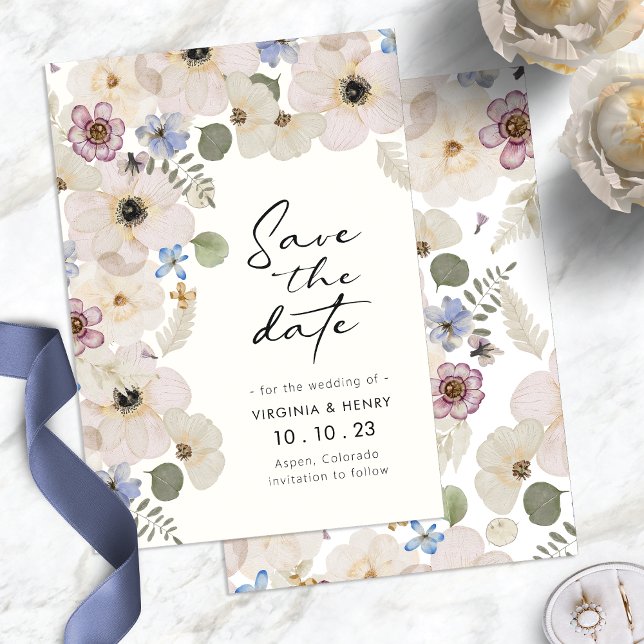Modernes Blumenzeitalter Save The Date (Modern Watercolor Boho Floral Save The Date by Painted Paperie
)