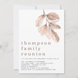 Modernes Blush Blätter Wiedersehen Party Einladung