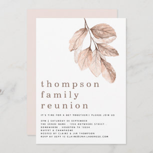 Modernes Blush Blätter Wiedersehen Party Einladung