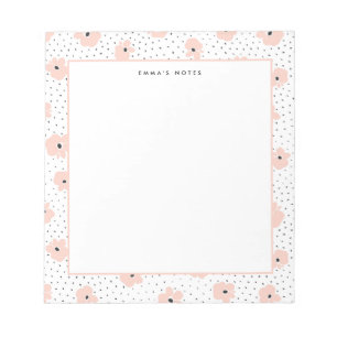 Modernes Blush-Blumenmuster Personalisiert Notizblock