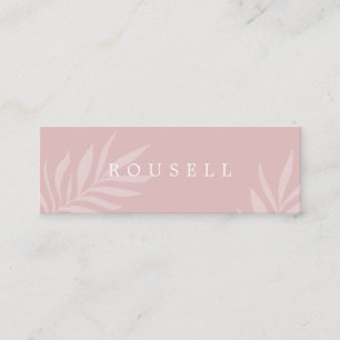 Modernes Blush Natural Foliage Minimal Mini Visitenkarte