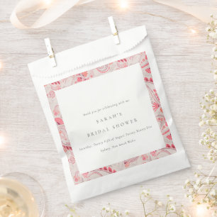 Modernes Blush Paisley Typografy Brautparty Geschenktütchen