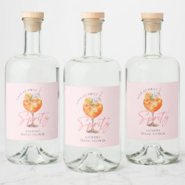 Modernes Blush Pink Aperol Spritz Brautparty Alkoholflaschenetikett