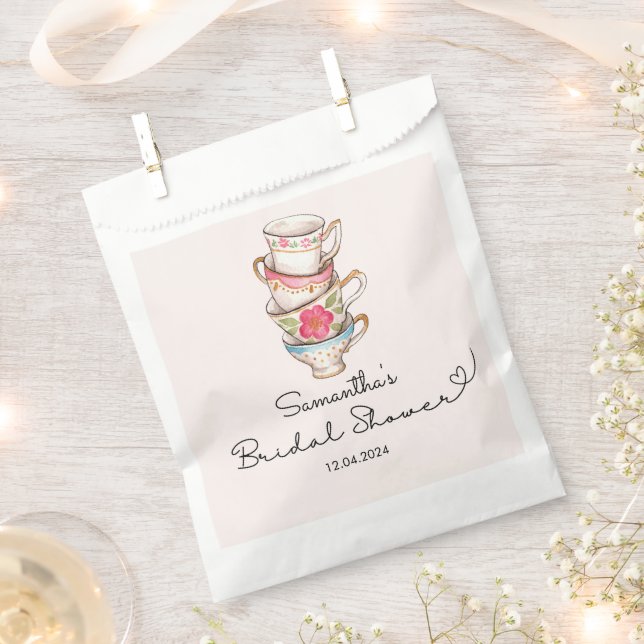 Modernes Blush Tee Party Brautparty Geschenktütchen (Ausgeschnitten)