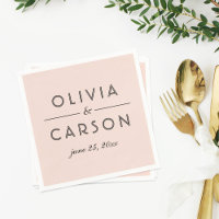 Modernes Blush-und Black-Wedding-Monogramm