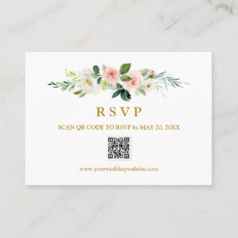 Modernes Blush Wedding Gold UAWG QR CODE WEDING Visitenkarte