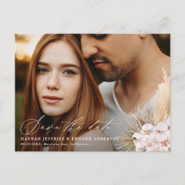 Modernes bohemianisches Foto mit Pampas-Gras-Orchi Ankündigungspostkarte